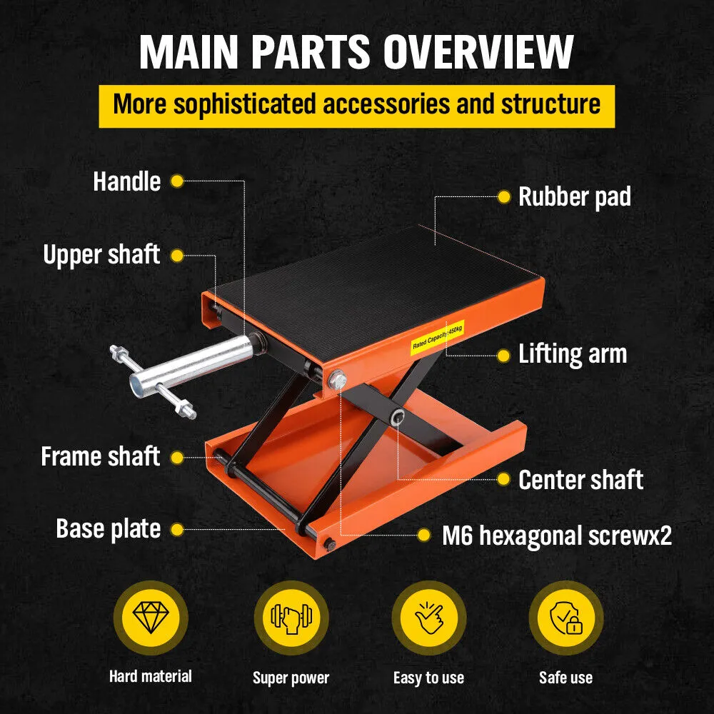 1000lb Motorcycle Scissor Lift Jack, Adjustable, Non-slip