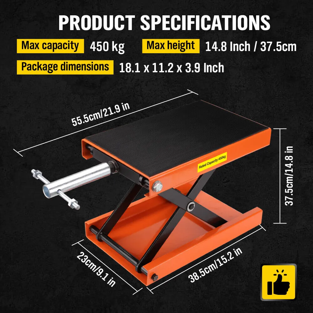 1000lb Motorcycle Scissor Lift Jack, Adjustable, Non-slip