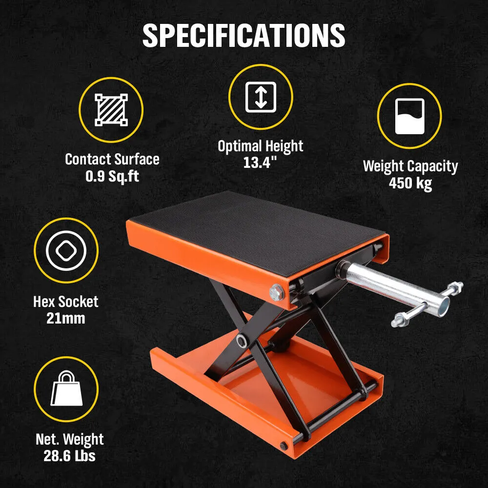 1000lb Motorcycle Scissor Lift Jack, Adjustable, Non-slip