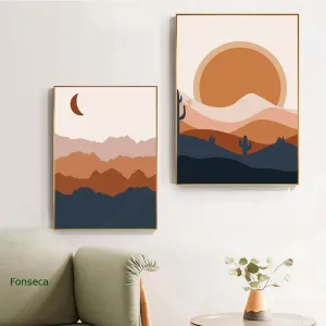 Abstract Boho Landscape Pictures