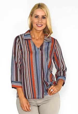 Abstract Striped Blouse