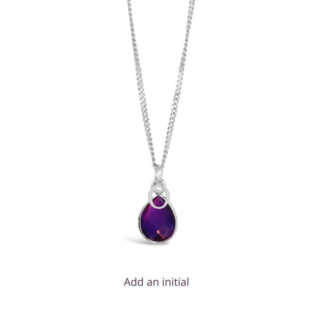 Amethyst Charm Necklace | Silver | February Birthstone