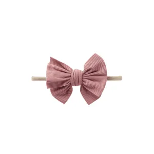 Baby Mini Textured Bow Headband in Blush