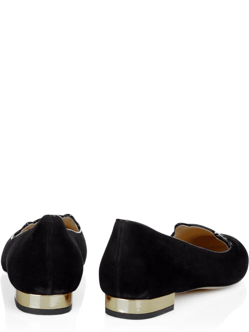 Black Velvet Kitty flats