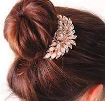 Blossoming Pearl Flower and Crystal Gold Plated Hair Comb