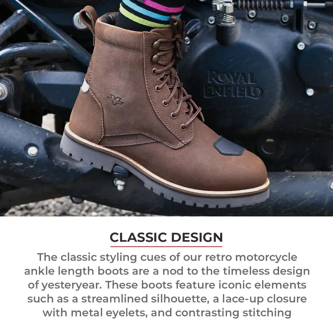 BRONSON - RETRO MOTORCYCLE RIDING BOOTS FOR MEN (BROWN)