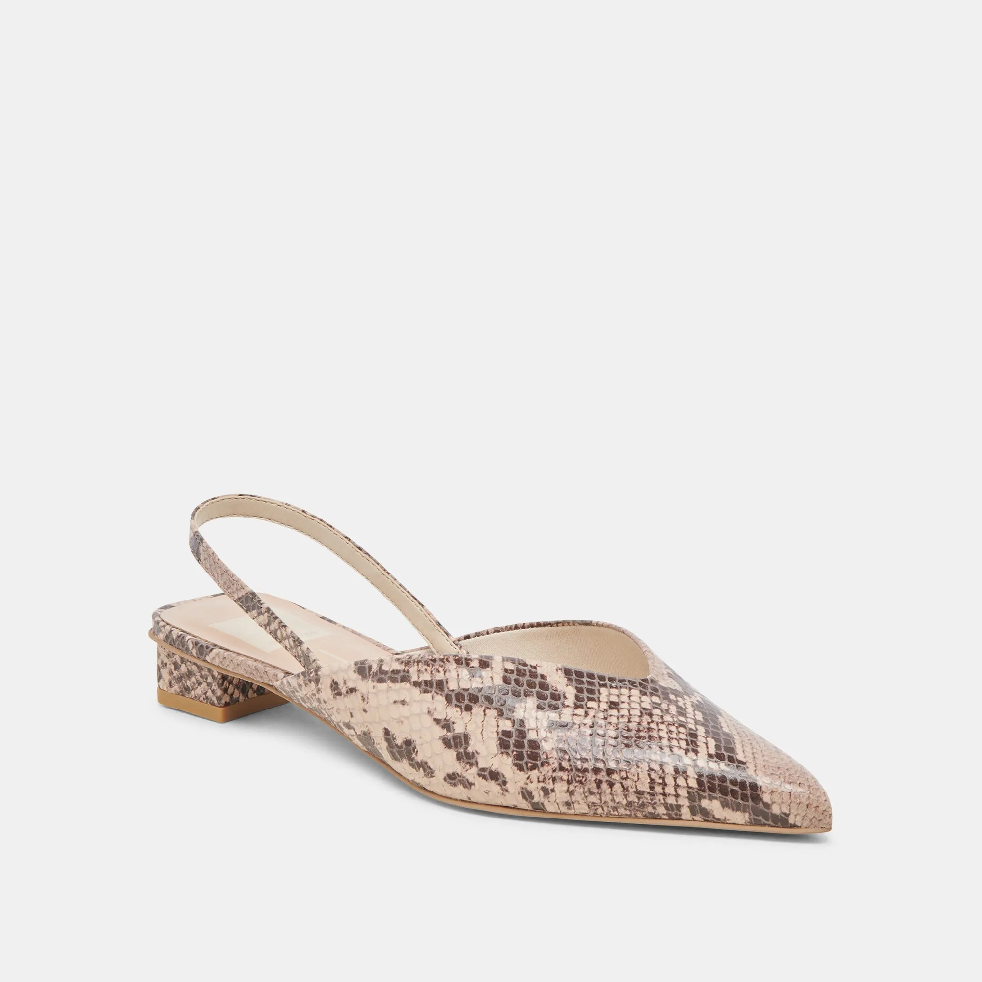 BYANCA FLATS SAND EMBOSSED LEATHER