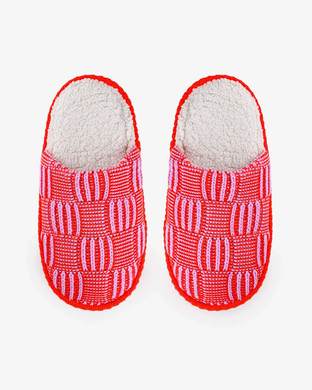 Chunky Checkerboard Slide Slippers - Poppy   Lilac