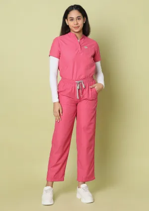 Classic Women's Mandarin Collar (Hot Pink) Scrub