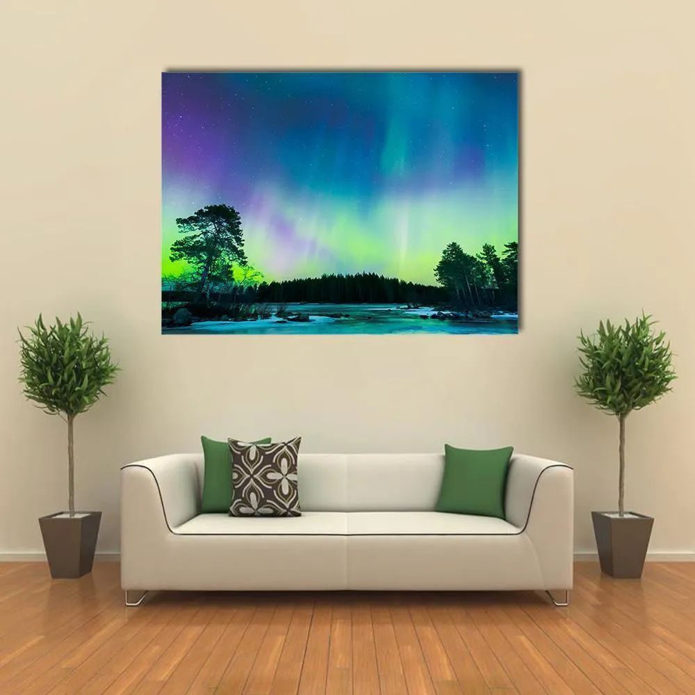 Colorful Northern Lights Canvas Wall Art