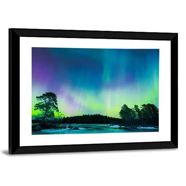 Colorful Northern Lights Canvas Wall Art