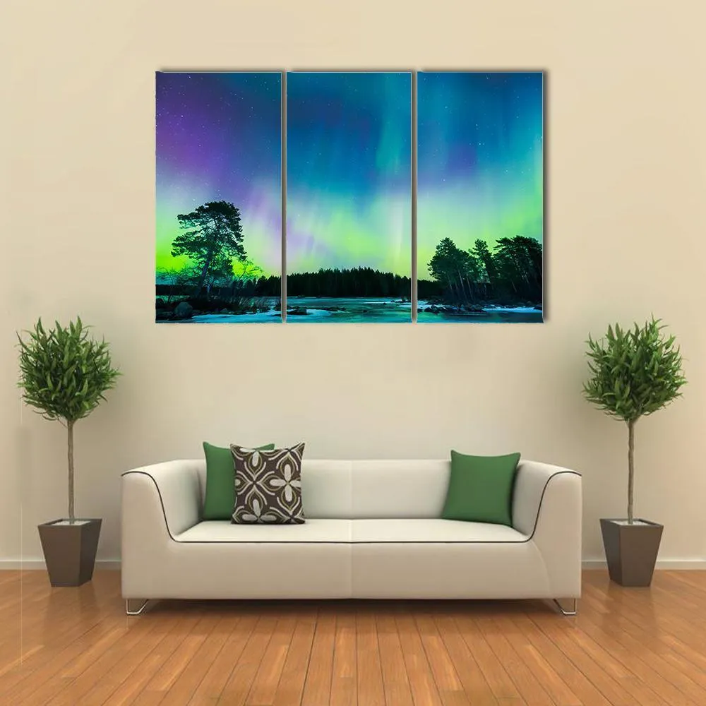 Colorful Northern Lights Canvas Wall Art