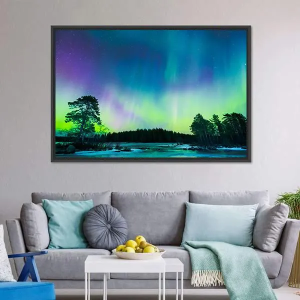 Colorful Northern Lights Canvas Wall Art