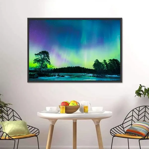 Colorful Northern Lights Canvas Wall Art