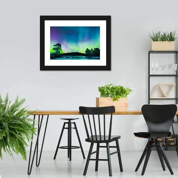 Colorful Northern Lights Canvas Wall Art