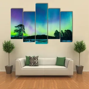 Colorful Northern Lights Canvas Wall Art