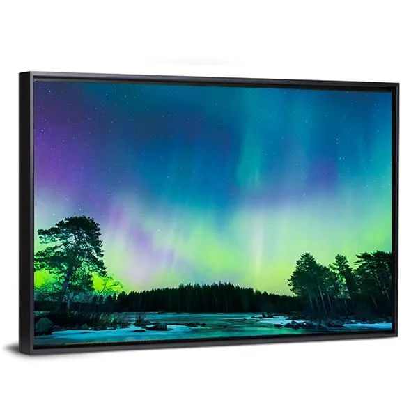 Colorful Northern Lights Canvas Wall Art