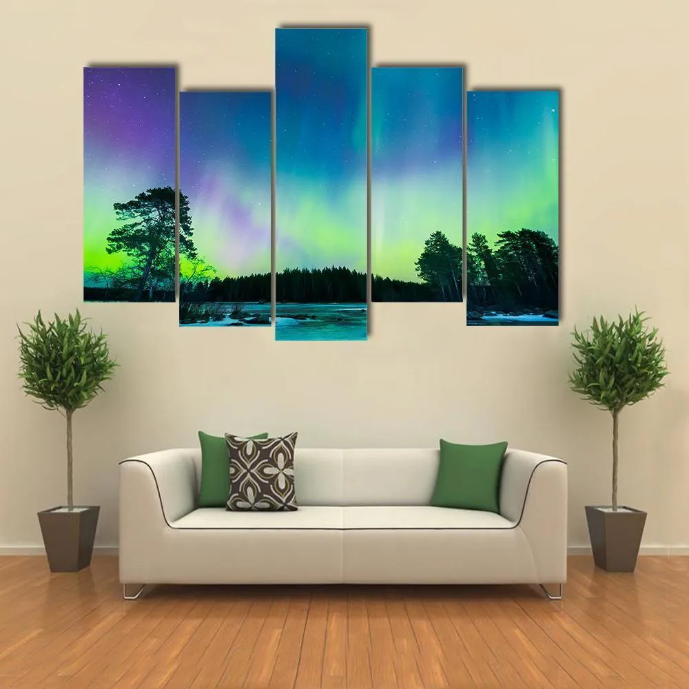 Colorful Northern Lights Canvas Wall Art