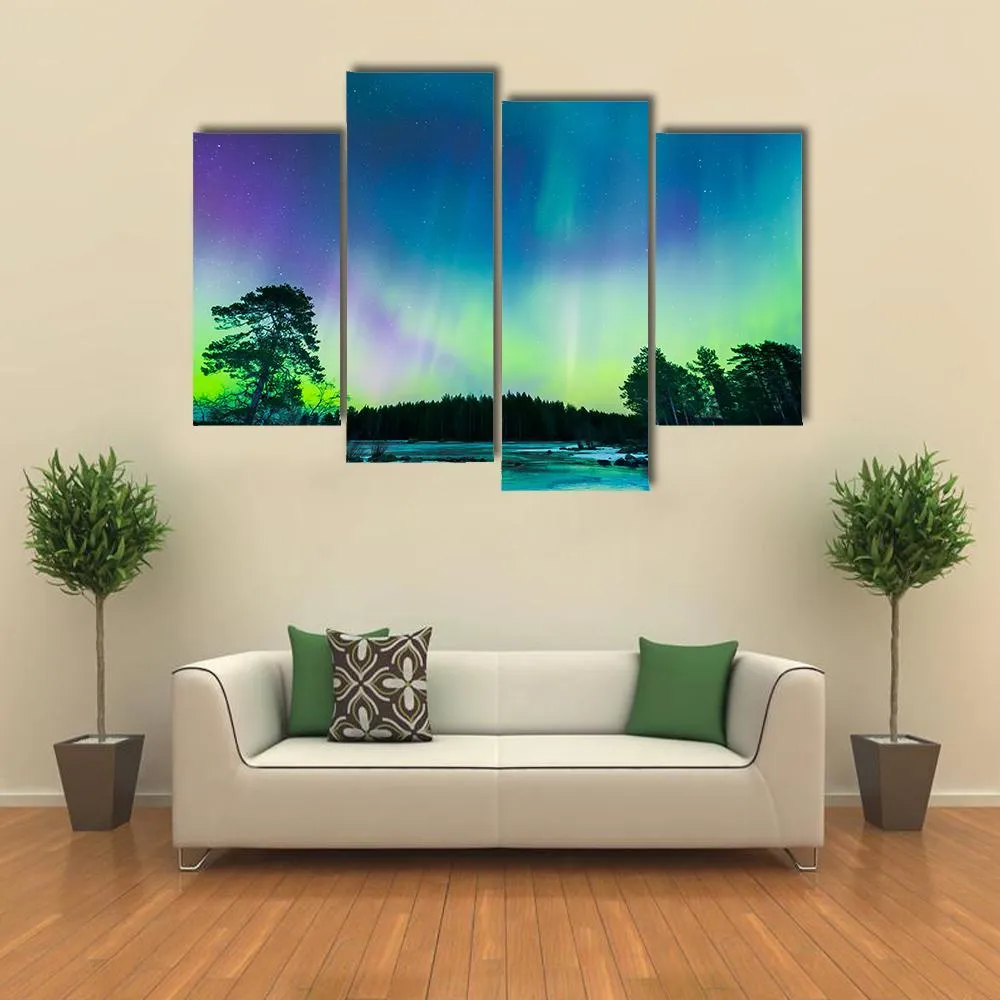 Colorful Northern Lights Canvas Wall Art