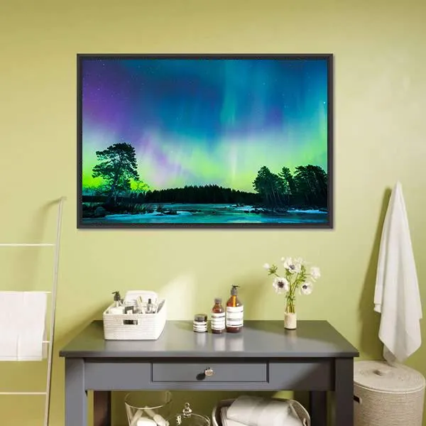 Colorful Northern Lights Canvas Wall Art