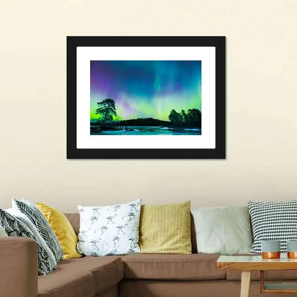 Colorful Northern Lights Canvas Wall Art