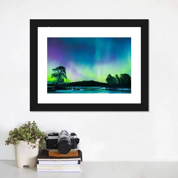 Colorful Northern Lights Canvas Wall Art