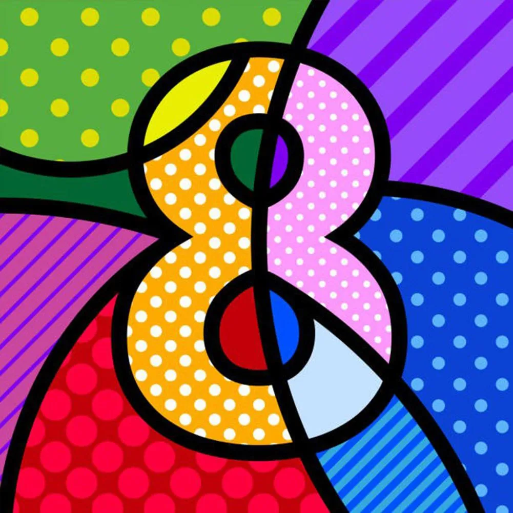 Colorful Number 8 - Full Round Diamond - 30x30CM