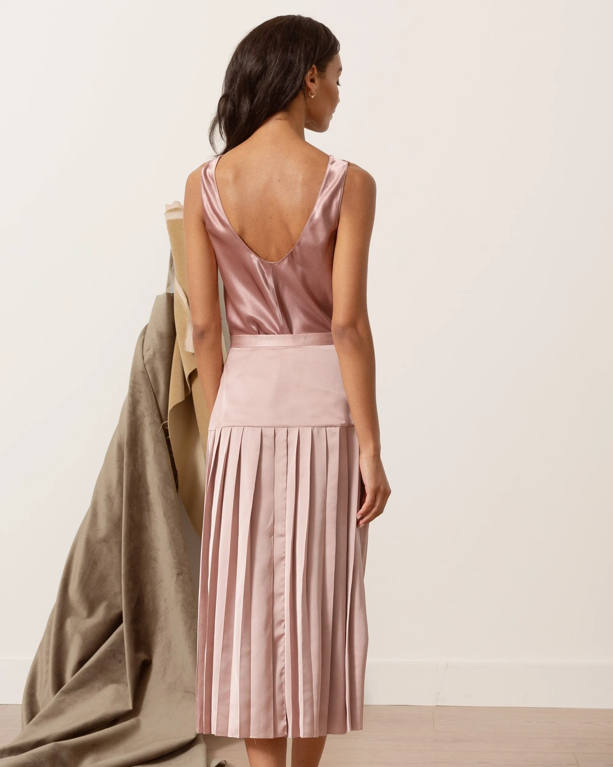 Delphine Pleated Silken Skirt