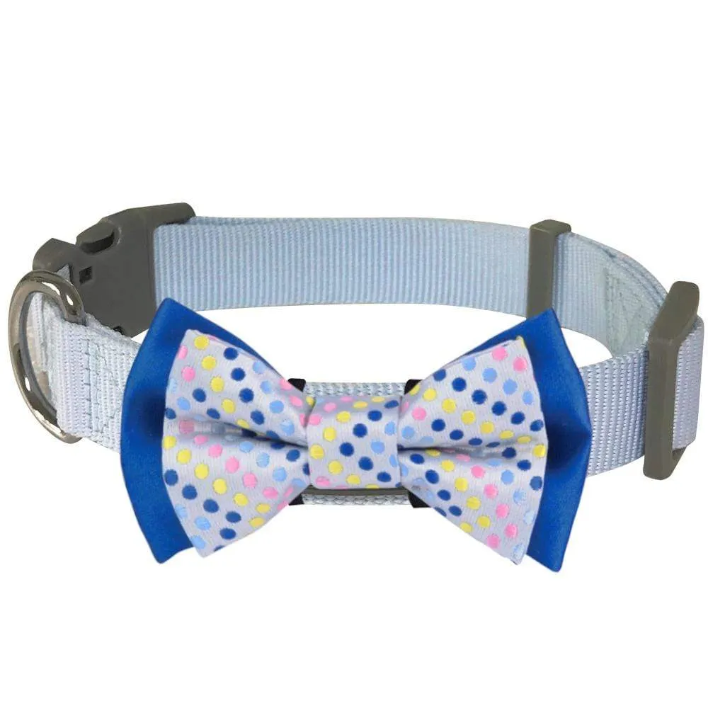 Dog Collar with Polka Dot Bow Tie