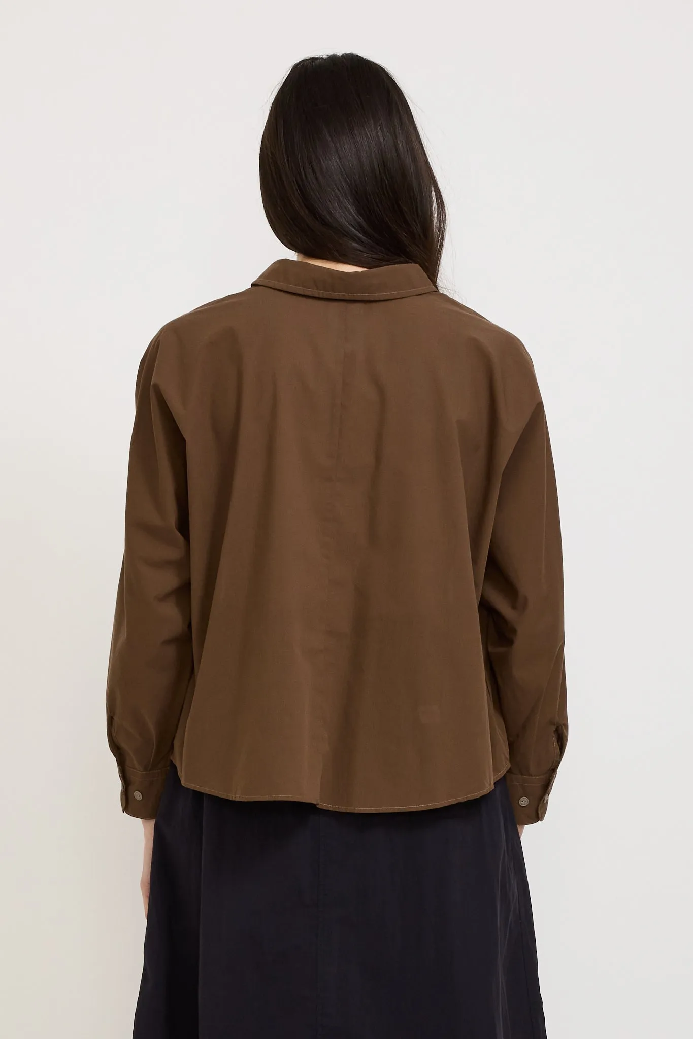 Dolman Sleeve Work Shirt Dark Brown