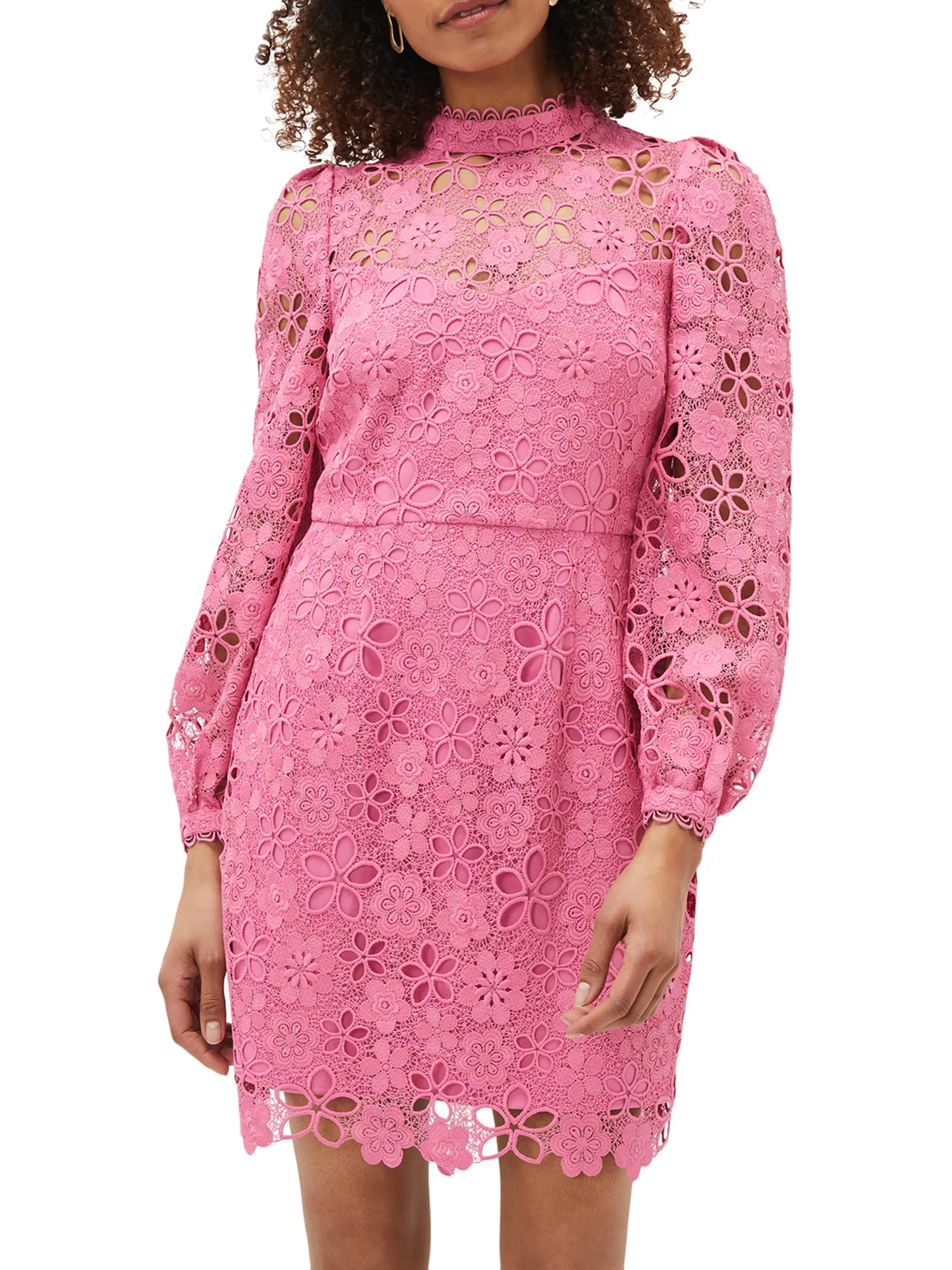 Doris Guipure Lace Highneck Dress