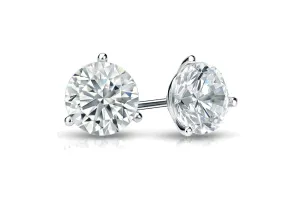 Earrings 0.95 cts GIA Natural Round Diamonds G SI2 18kt Gold Studs