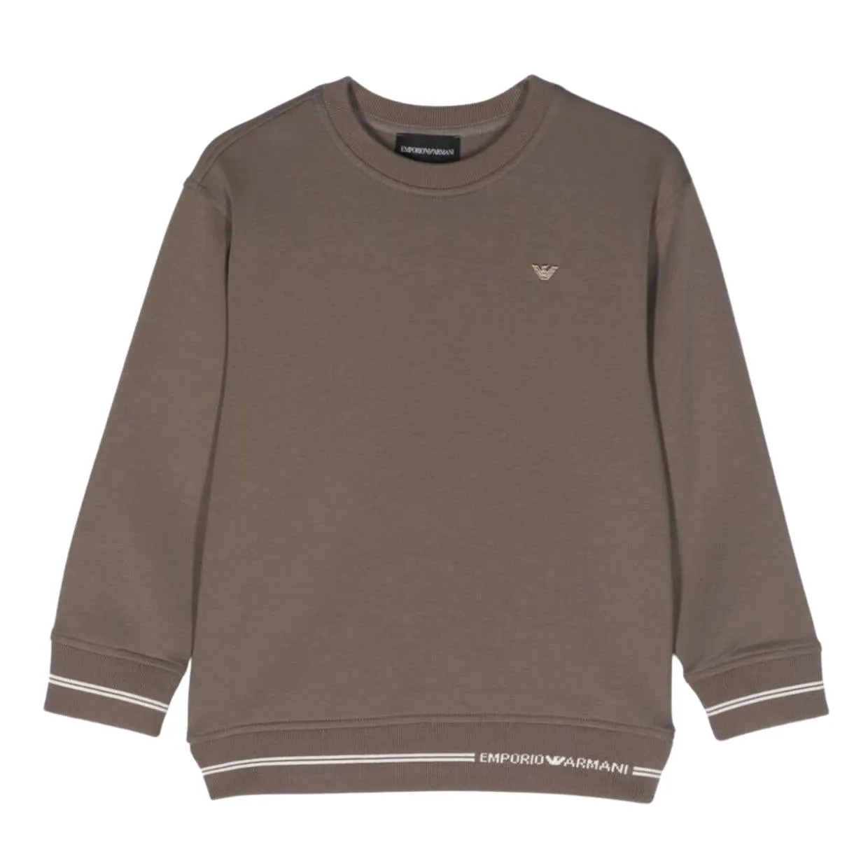 Emporio Armani Embroidered Logo Khaki Sweatshirt