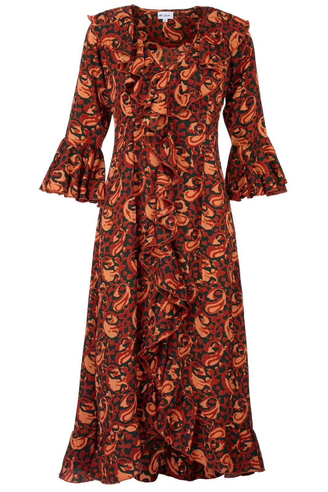 Felicity Midi Dress in Autumn Leaves Swirl