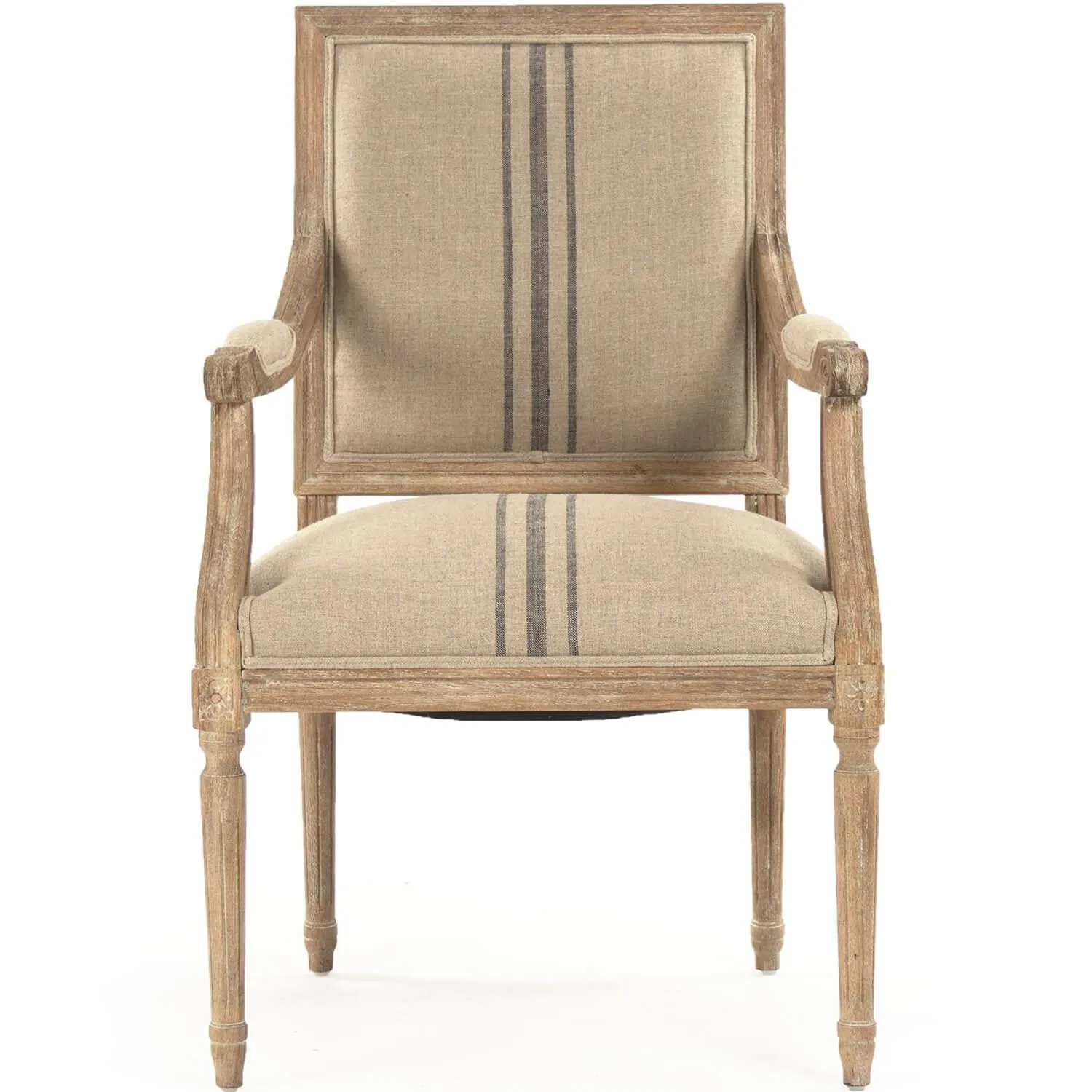 French Louis Blue Striped  Dining Chairs