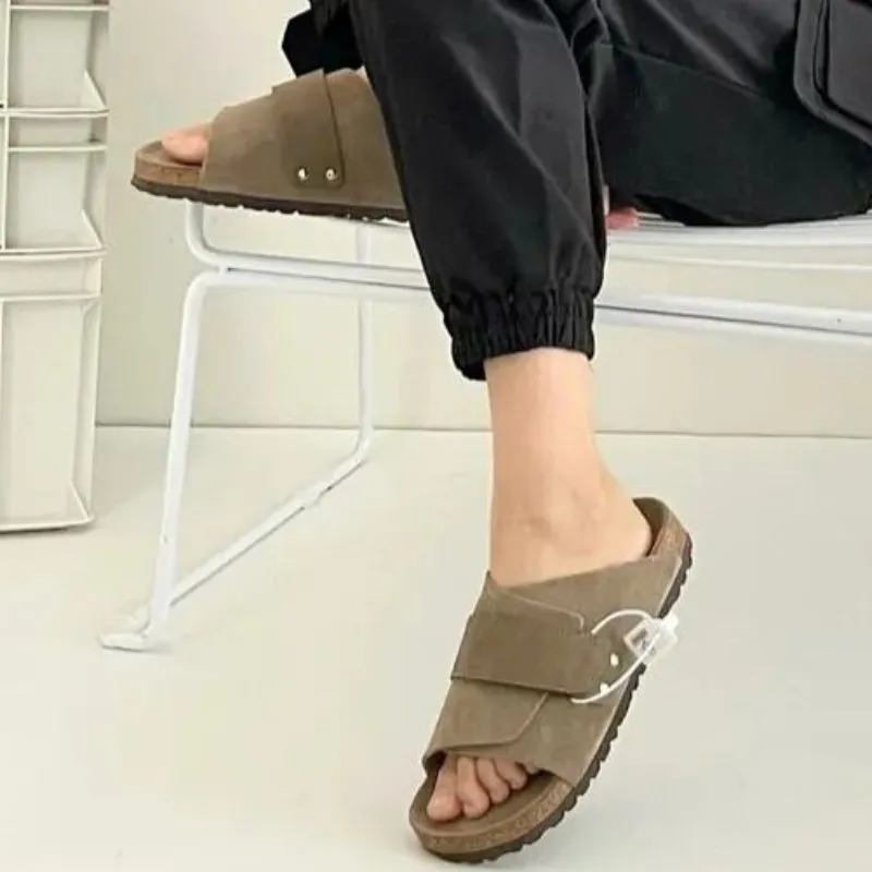 Genuine Leather Cork Women's Wide Width Sandals