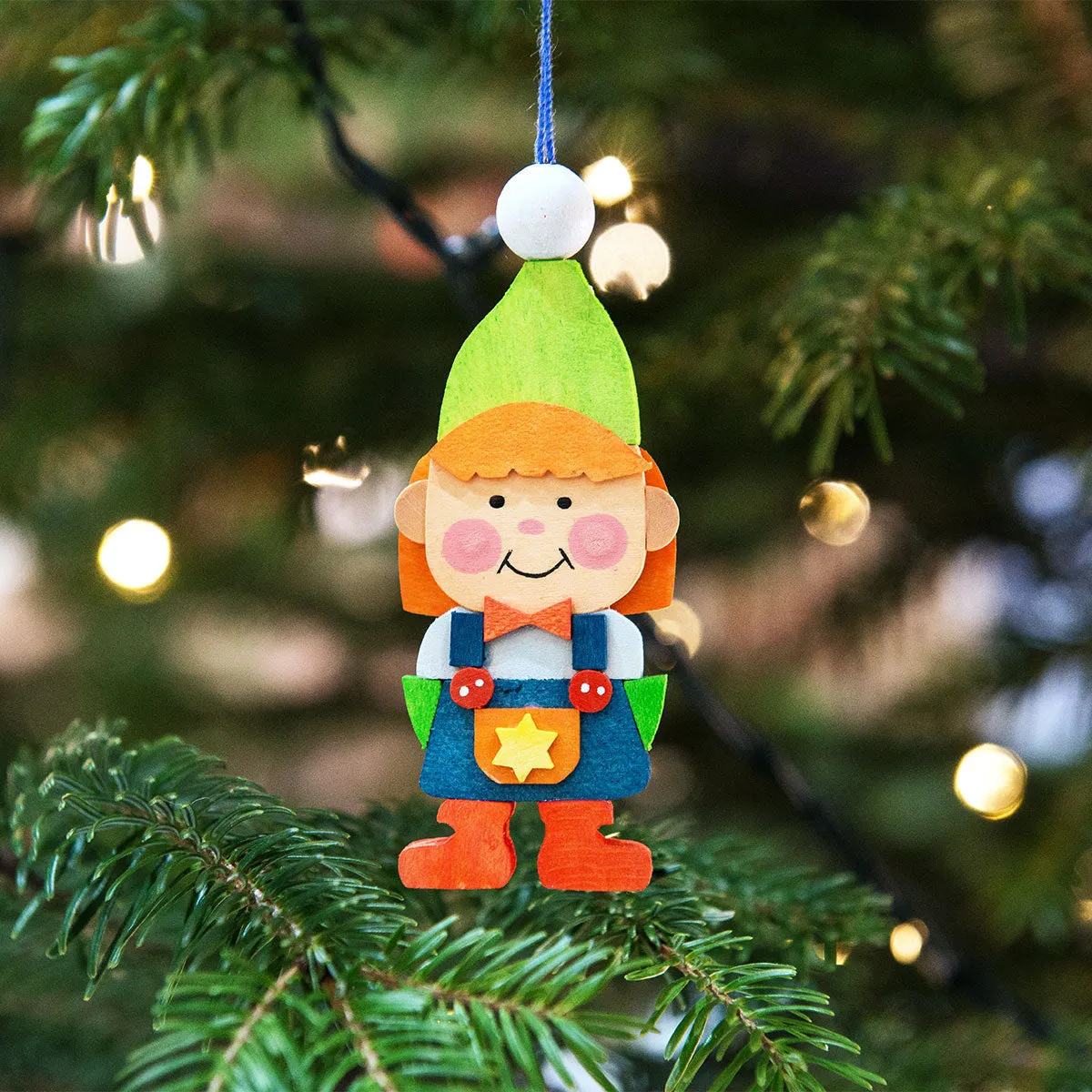 Gnome Children (Girl in Green) - Christmas Tree Decoration