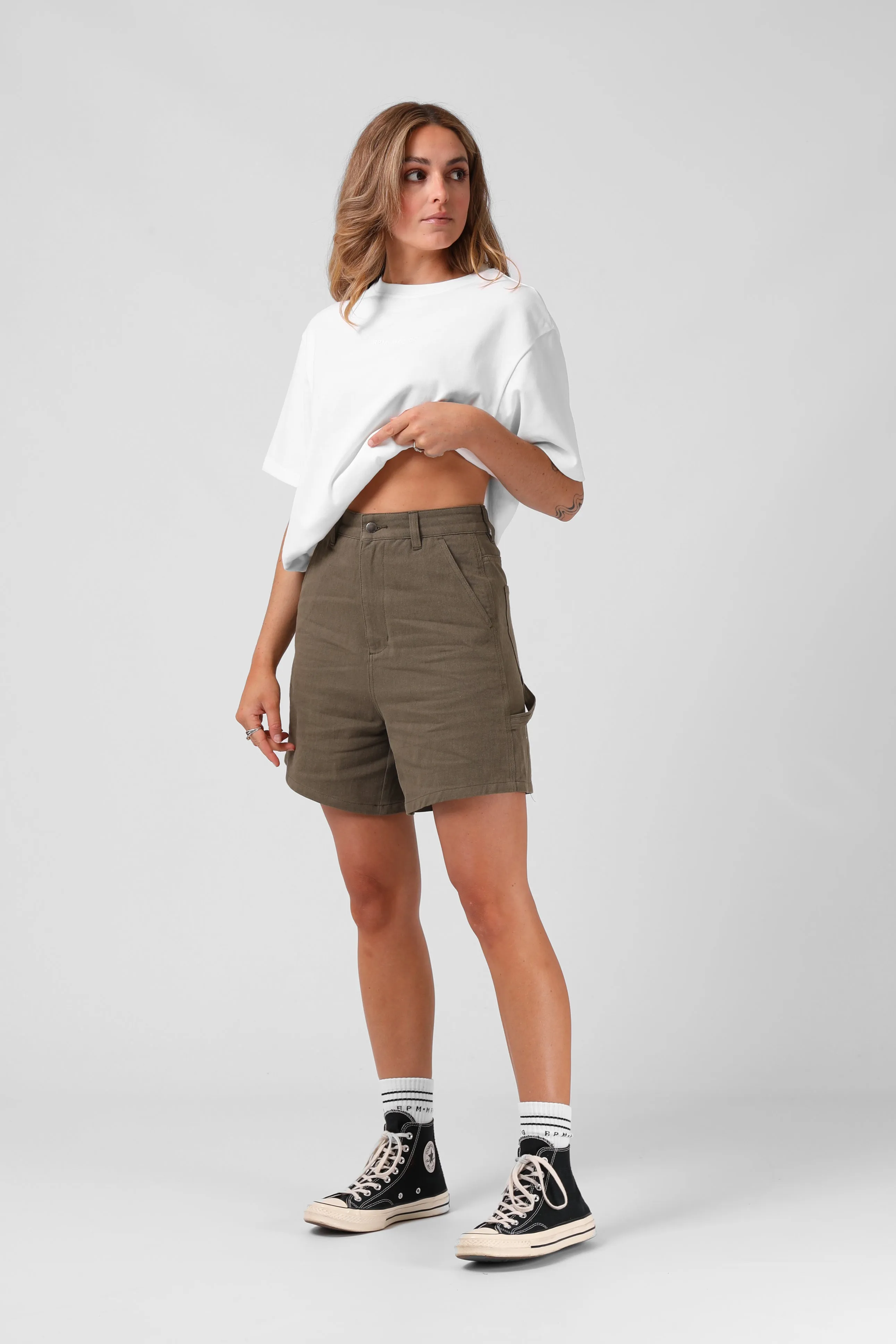 Hemp Work Short - Washed Olive