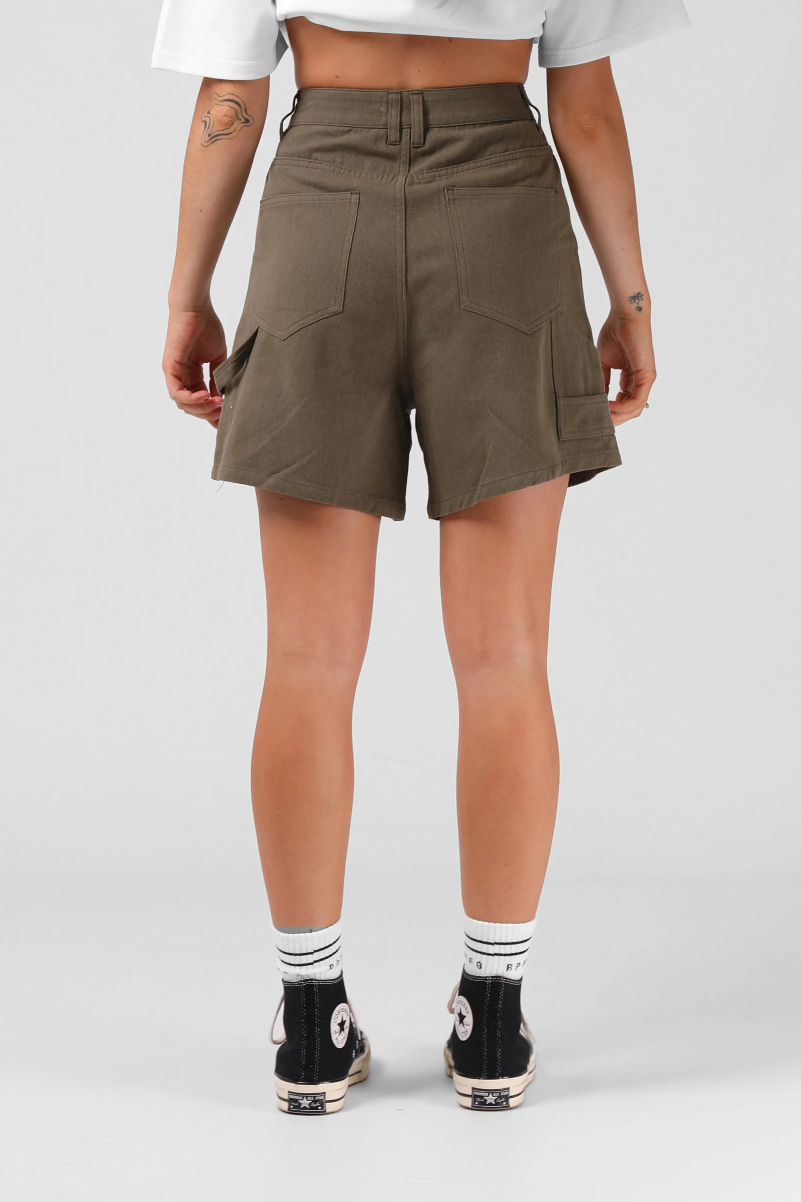 Hemp Work Short - Washed Olive