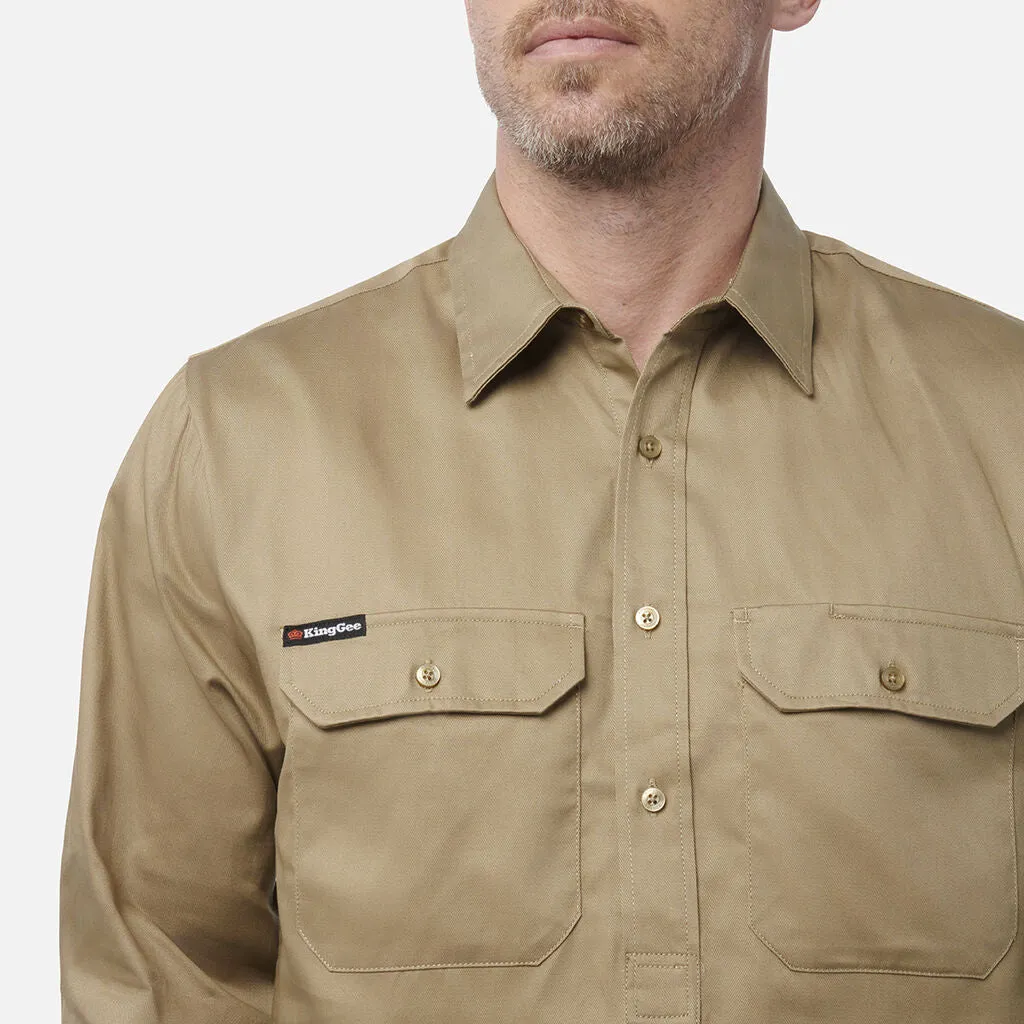 King Gee Originals Long Sleeve Closed Front Cotton Drill Work Shirt (K04020)