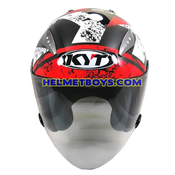 KYT Motorcycle Helmet HELLCAT RED FLUO