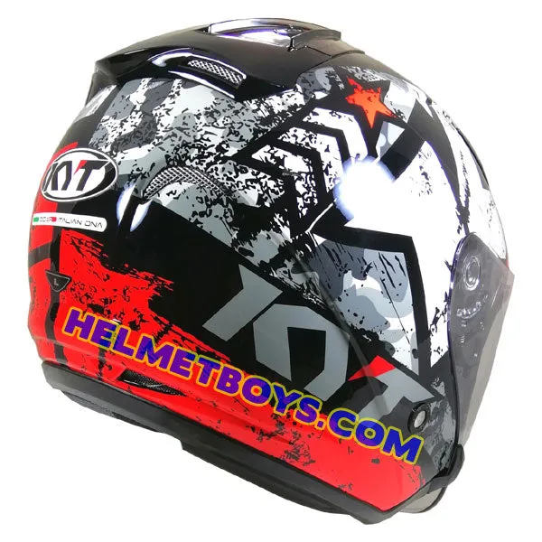 KYT Motorcycle Helmet HELLCAT RED FLUO