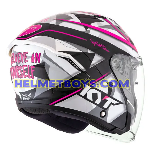 KYT NFJ Motorcycle Sunvisor Helmet ESPARGARO FUXIA