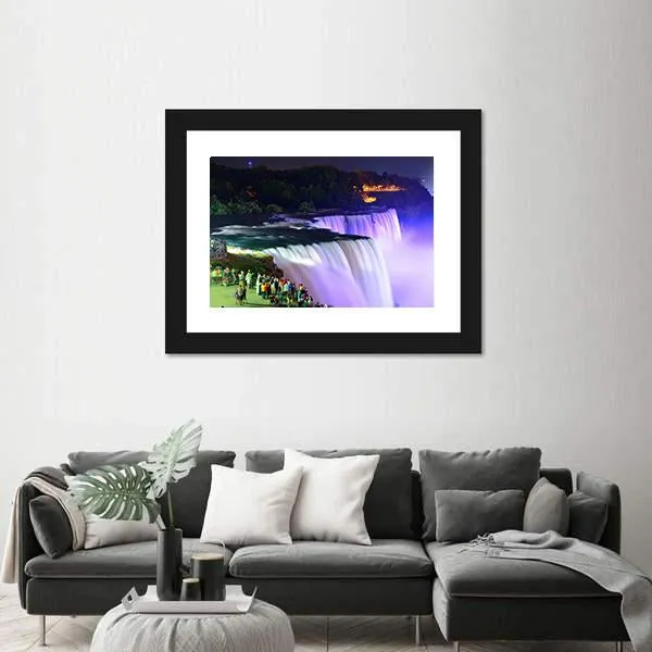 Lights On Niagara Falls Canvas Wall Art