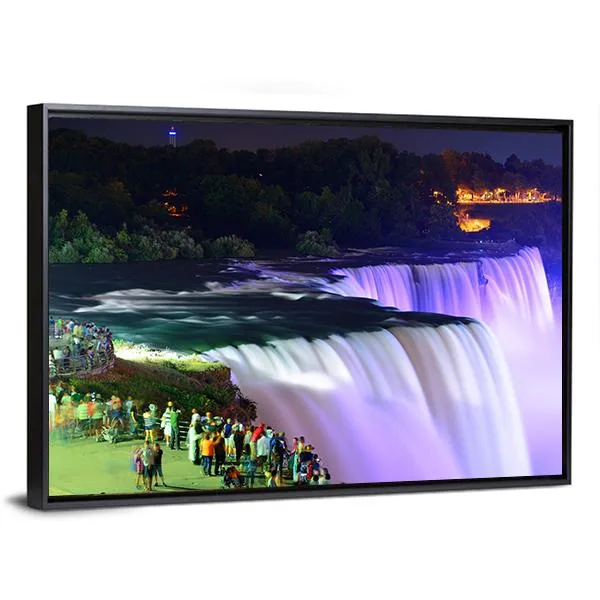 Lights On Niagara Falls Canvas Wall Art