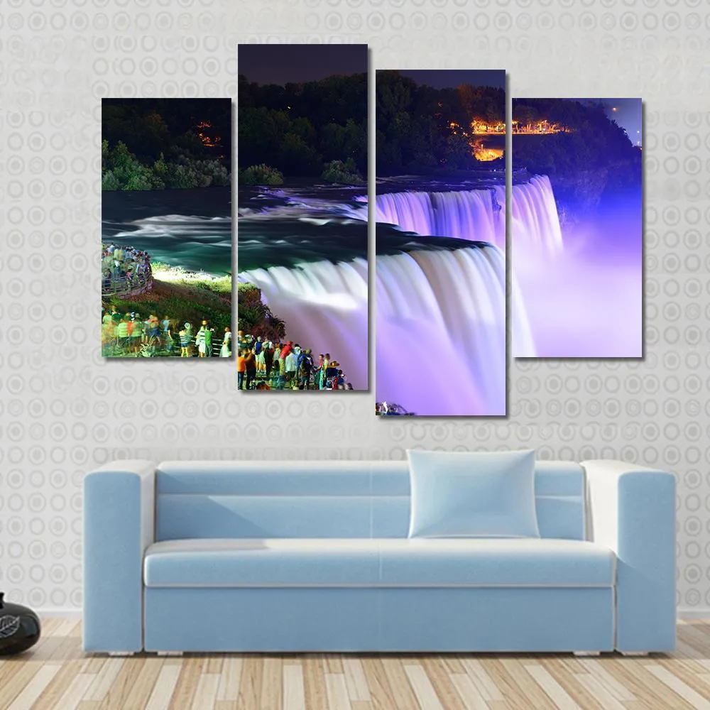 Lights On Niagara Falls Canvas Wall Art