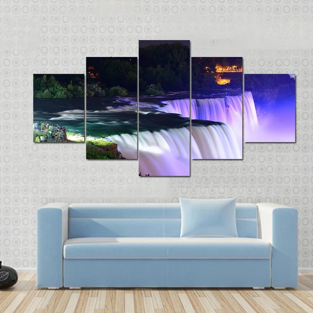 Lights On Niagara Falls Canvas Wall Art