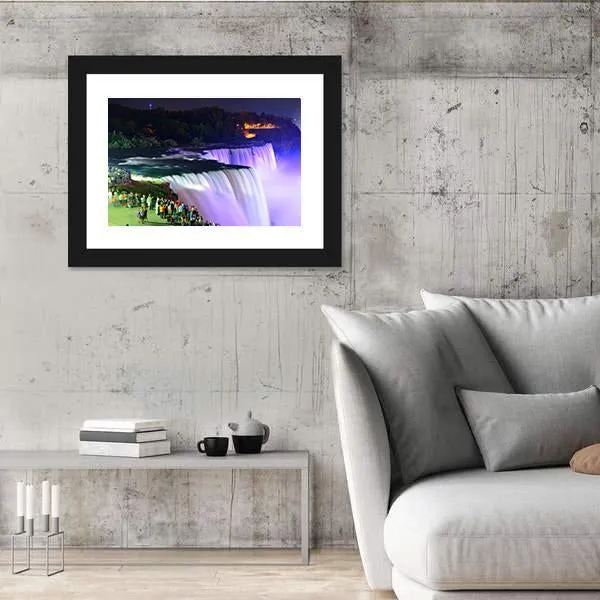 Lights On Niagara Falls Canvas Wall Art