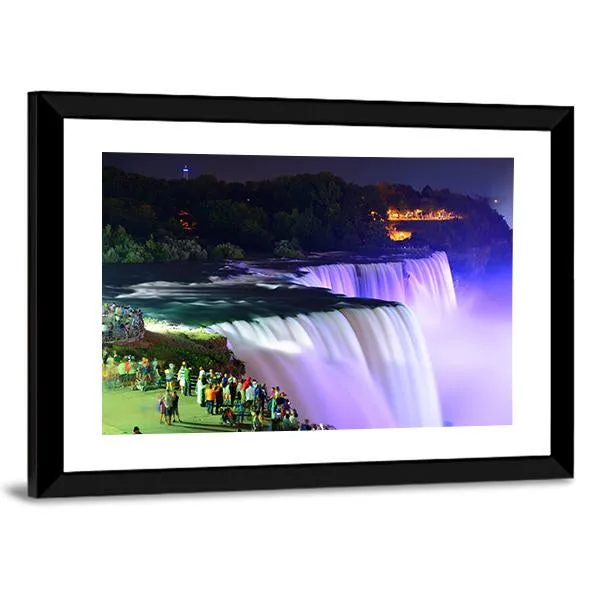 Lights On Niagara Falls Canvas Wall Art