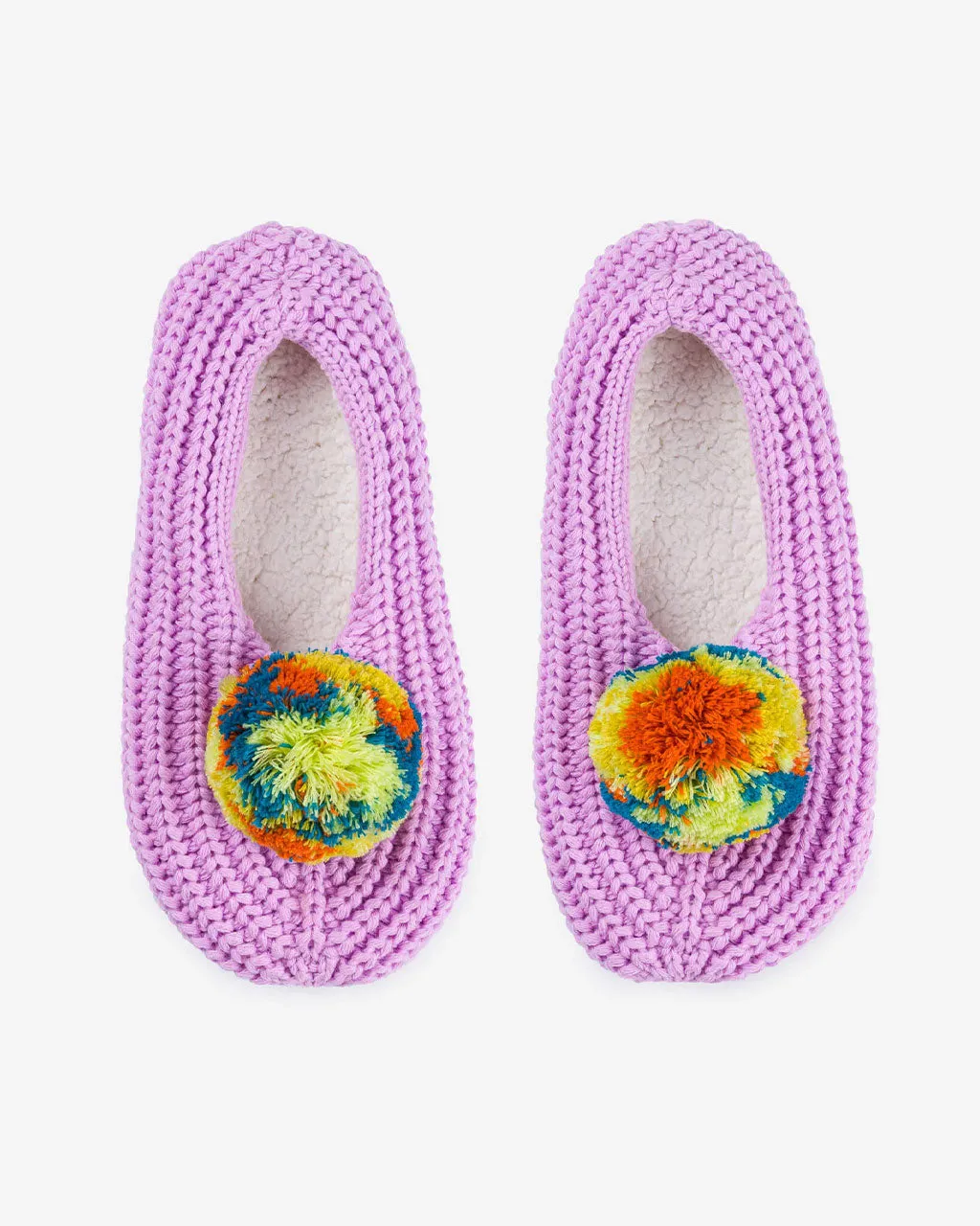 Marble Pommed Rib Slippers - Lilac